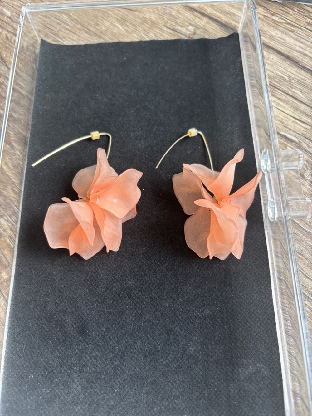 Zara Peach Floral Drop Earrings - Women Jewelry